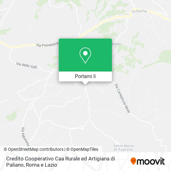 Mappa Credito Cooperativo Caa Rurale ed Artigiana di Paliano