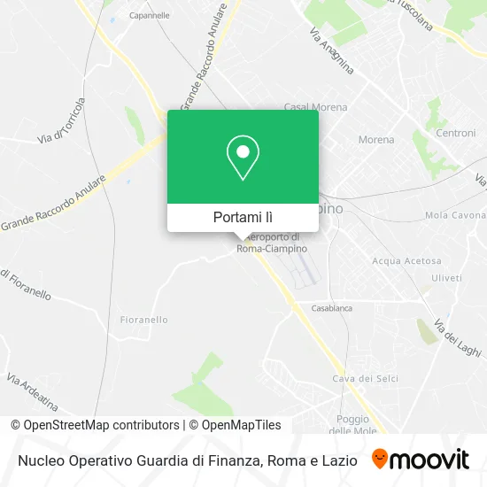 Mappa Nucleo Operativo Guardia di Finanza