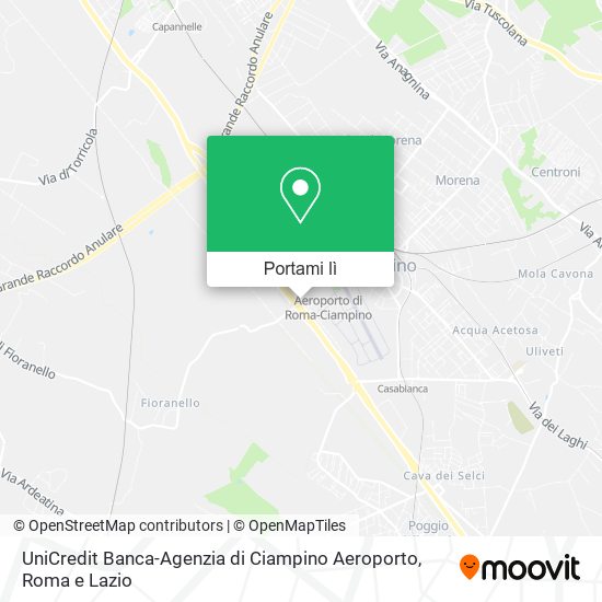 Mappa UniCredit Banca-Agenzia di Ciampino Aeroporto