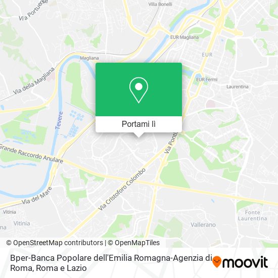 Mappa Bper-Banca Popolare dell'Emilia Romagna-Agenzia di Roma