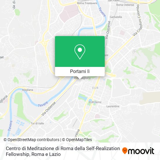Mappa Centro di Meditazione di Roma della Self-Realization Fellowship