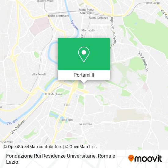 Mappa Fondazione Rui Residenze Universitarie