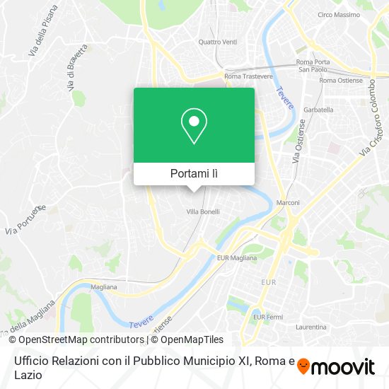 Mappa Ufficio Relazioni con il Pubblico Municipio XI