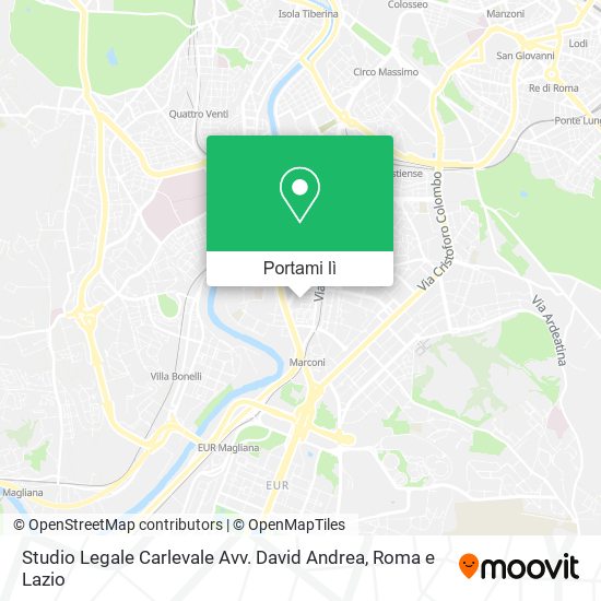 Mappa Studio Legale Carlevale Avv. David Andrea