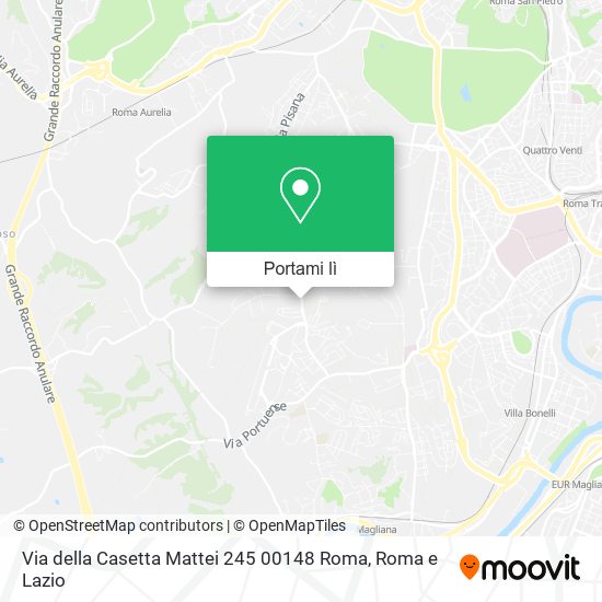 Mappa Via della Casetta Mattei 245 00148 Roma