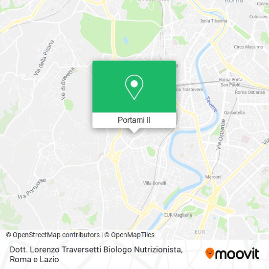 Mappa Dott. Lorenzo Traversetti Biologo Nutrizionista