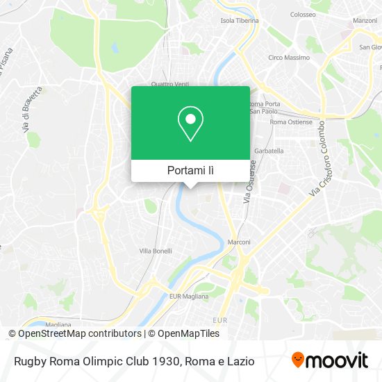 Mappa Rugby Roma Olimpic Club 1930