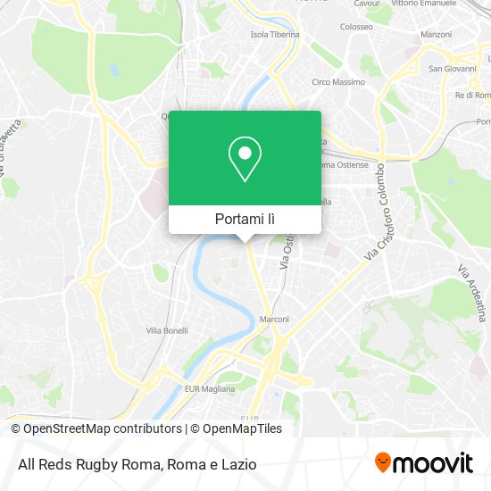 Mappa All Reds Rugby Roma
