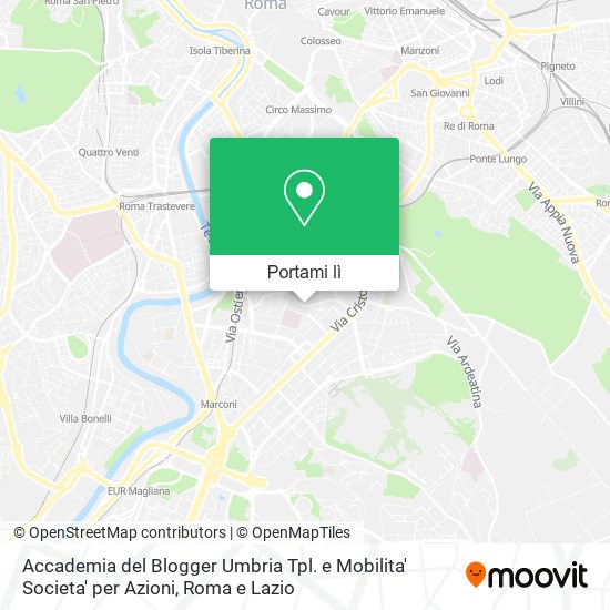 Mappa Accademia del Blogger Umbria Tpl. e Mobilita' Societa' per Azioni
