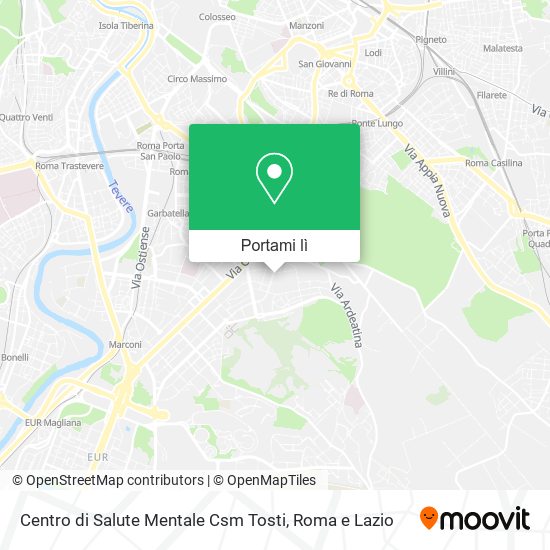 Mappa Centro di Salute Mentale Csm Tosti