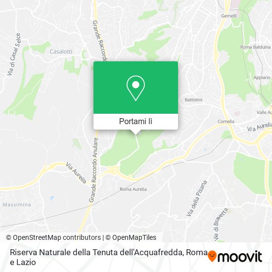 Mappa Riserva Naturale della Tenuta dell'Acquafredda