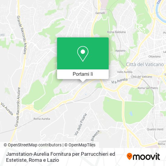 Mappa Jamstation-Aurelia Fornitura per Parrucchieri ed Estetiste