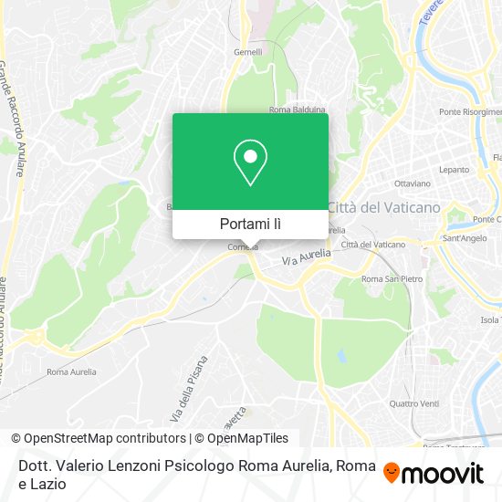 Mappa Dott. Valerio Lenzoni Psicologo Roma Aurelia