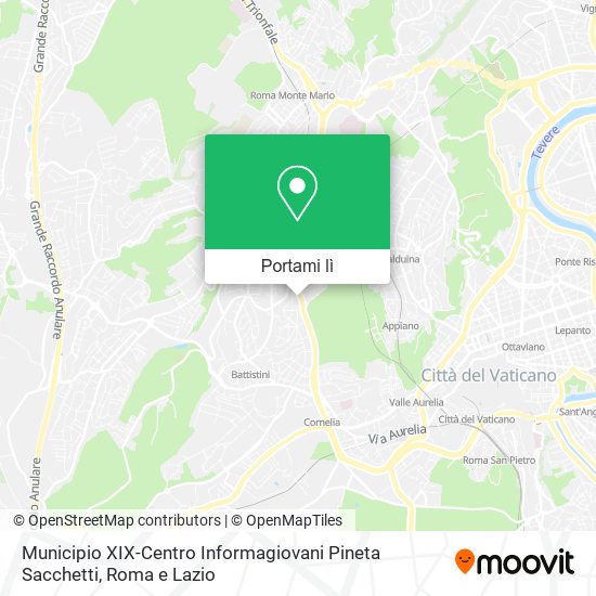 Mappa Municipio XIX-Centro Informagiovani Pineta Sacchetti
