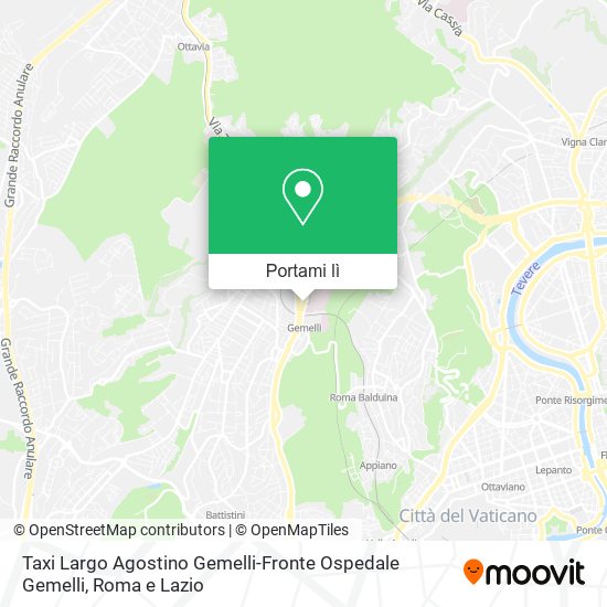 Mappa Taxi Largo Agostino Gemelli-Fronte Ospedale Gemelli