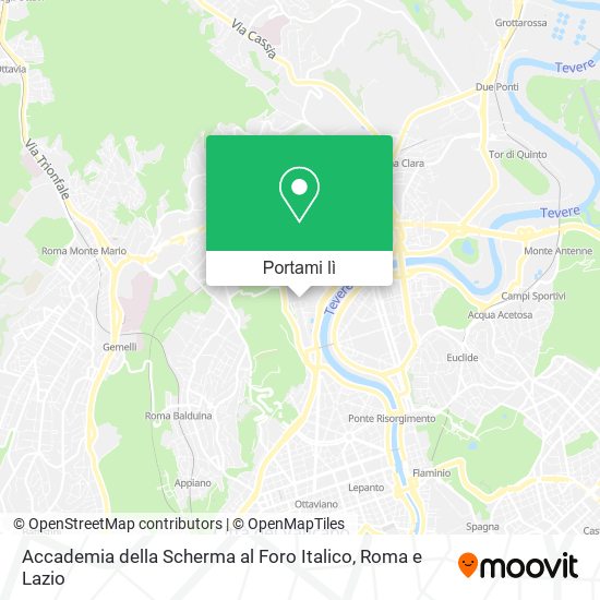 Mappa Accademia della Scherma al Foro Italico