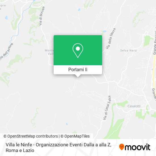 Mappa Villa le Ninfe - Organizzazione Eventi Dalla a alla Z