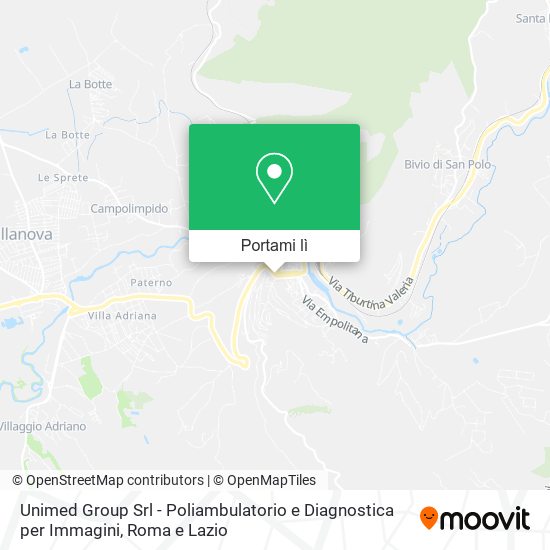 Mappa Unimed Group Srl - Poliambulatorio e Diagnostica per Immagini