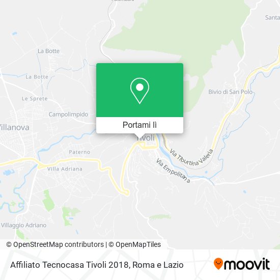 Mappa Affiliato Tecnocasa Tivoli 2018