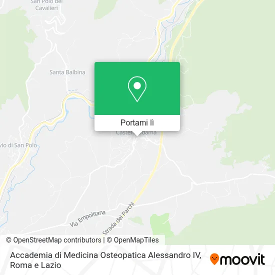 Mappa Accademia di Medicina Osteopatica Alessandro IV