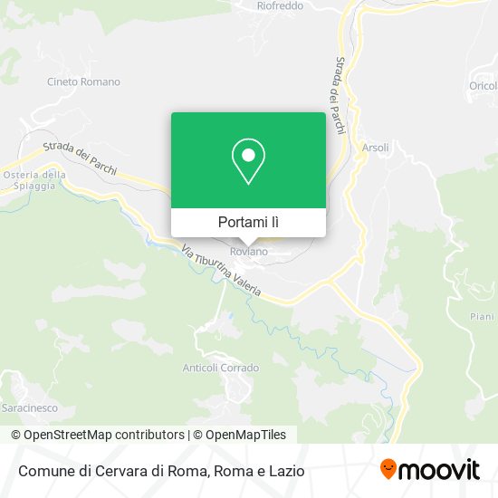 Mappa Comune di Cervara di Roma