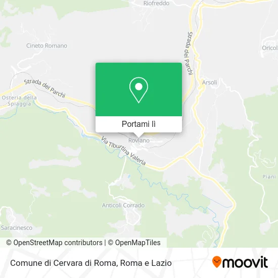 Mappa Comune di Cervara di Roma