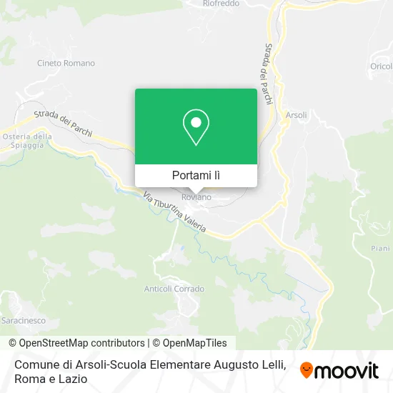 Mappa Comune di Arsoli-Scuola Elementare Augusto Lelli