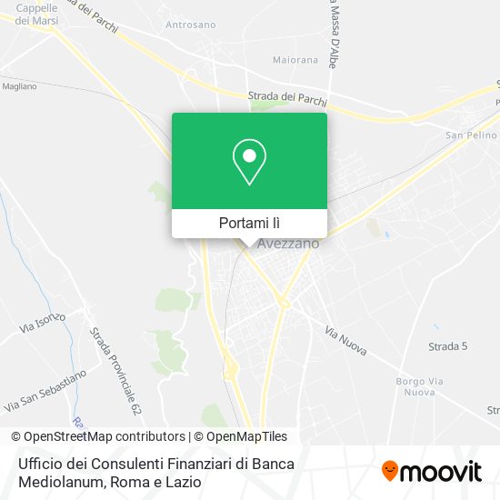 Mappa Ufficio dei Consulenti Finanziari di Banca Mediolanum