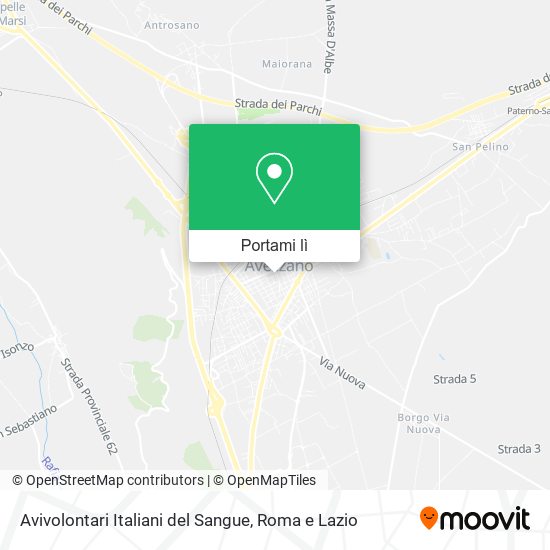Mappa Avivolontari Italiani del Sangue