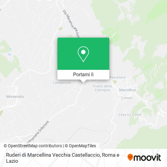 Mappa Ruderi di Marcellina Vecchia Castellaccio