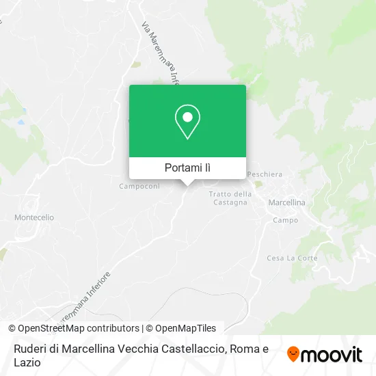 Mappa Ruderi di Marcellina Vecchia Castellaccio