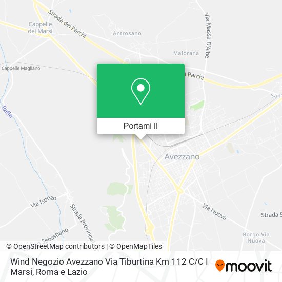 Mappa Wind Negozio Avezzano Via Tiburtina Km 112 C / C I Marsi