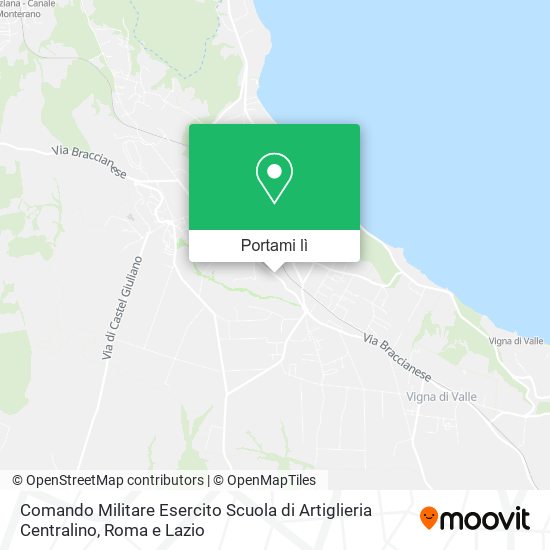 Mappa Comando Militare Esercito Scuola di Artiglieria Centralino