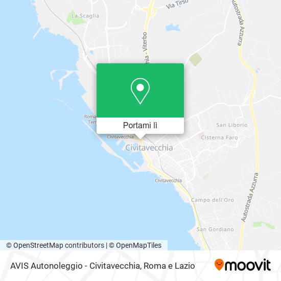 Mappa AVIS Autonoleggio - Civitavecchia