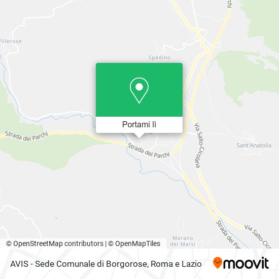 Mappa AVIS - Sede Comunale di Borgorose