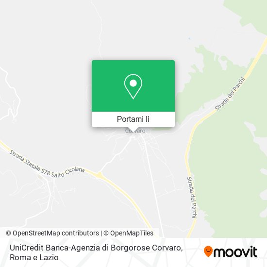 Mappa UniCredit Banca-Agenzia di Borgorose Corvaro