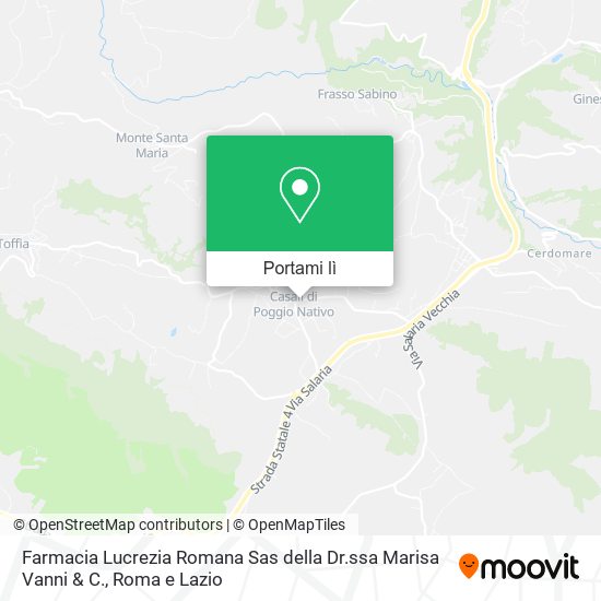 Mappa Farmacia Lucrezia Romana Sas della Dr.ssa Marisa Vanni & C.