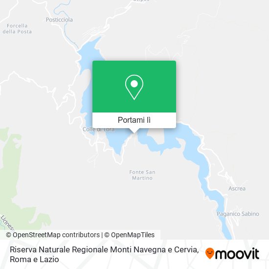 Mappa Riserva Naturale Regionale Monti Navegna e Cervia