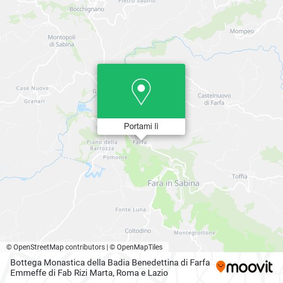 Mappa Bottega Monastica della Badia Benedettina di Farfa Emmeffe di Fab Rizi Marta