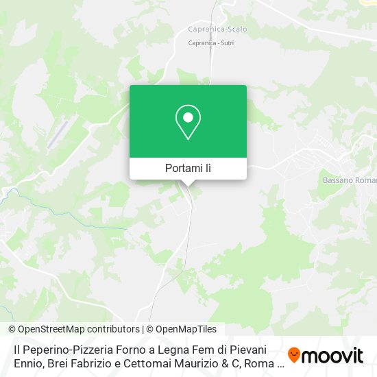 Mappa Il Peperino-Pizzeria Forno a Legna Fem di Pievani Ennio, Brei Fabrizio e Cettomai Maurizio & C