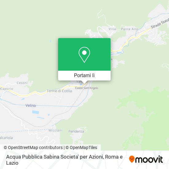 Mappa Acqua Pubblica Sabina Societa' per Azioni