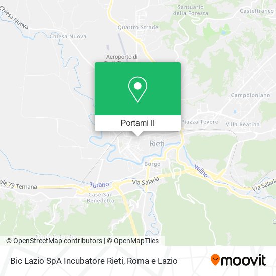 Mappa Bic Lazio SpA Incubatore Rieti