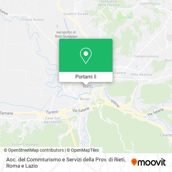 Mappa Aoc. del Commturismo e Servizi della Prov. di Rieti