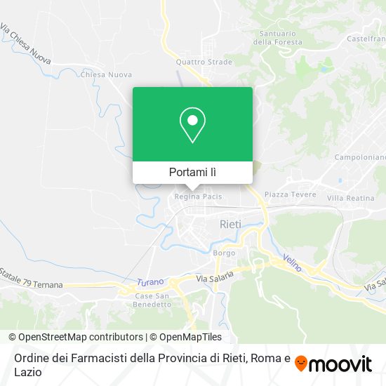 Mappa Ordine dei Farmacisti della Provincia di Rieti