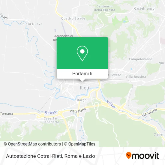 Mappa Autostazione Cotral-Rieti