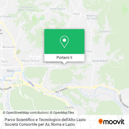Mappa Parco Scientifico e Tecnologico dell'Alto Lazio Società Consortile per Az