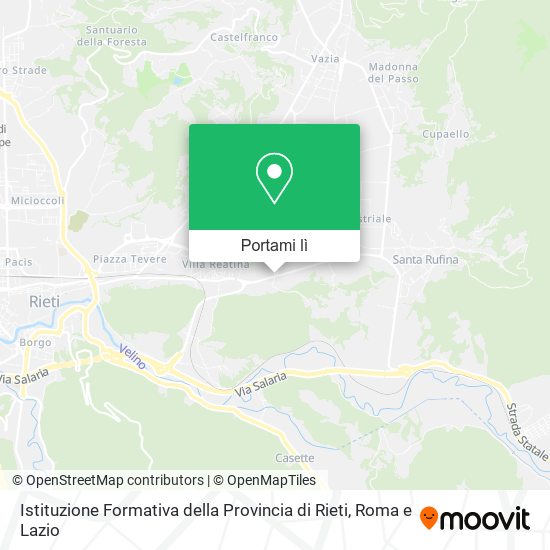 Mappa Istituzione Formativa della Provincia di Rieti