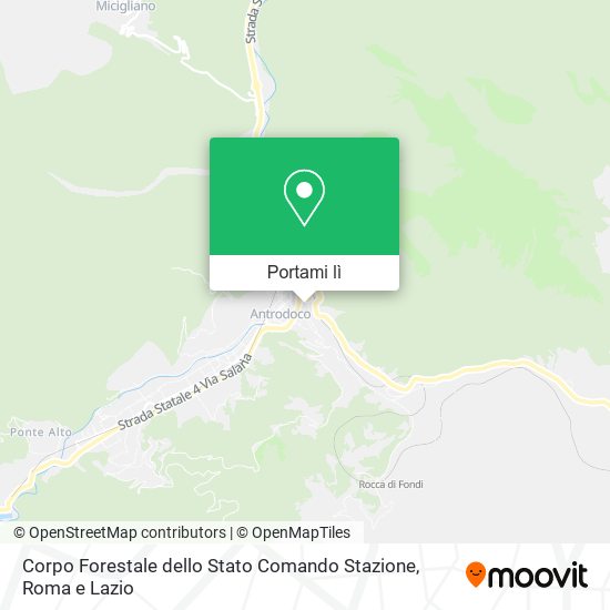 Mappa Corpo Forestale dello Stato Comando Stazione