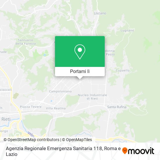 Mappa Agenzia Regionale Emergenza Sanitaria 118
