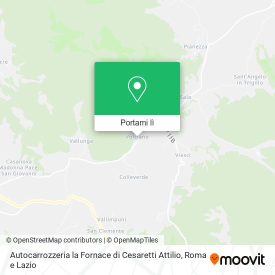 Mappa Autocarrozzeria la Fornace di Cesaretti Attilio